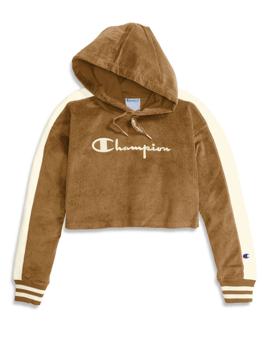 Champion Life Womens Corduroy Cropped Hoodie