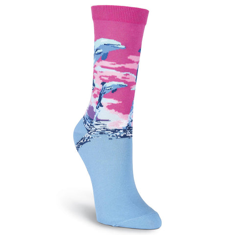 K. Bell Womens Dolphins Crew Socks