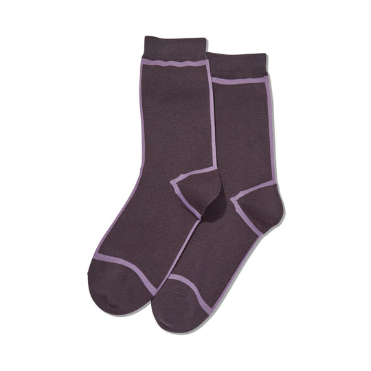 Hot Sox Womens Front and Back Stripe Crew Socks