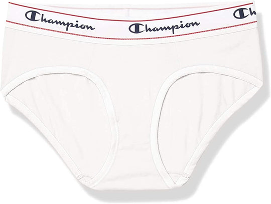 Champion Womens Heritage Hipster Panty, 2XL, Grey White Logo Print