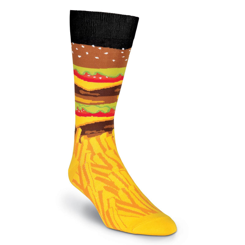 K. Bell Mens Burger and Fries Crew Socks
