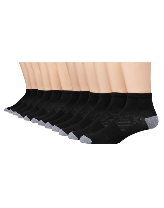 Hanes Mens FreshIQ X-Temp Ankle Socks 12-Pack