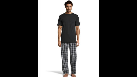 Hanes Mens Sleep Set with Woven Knit Pants