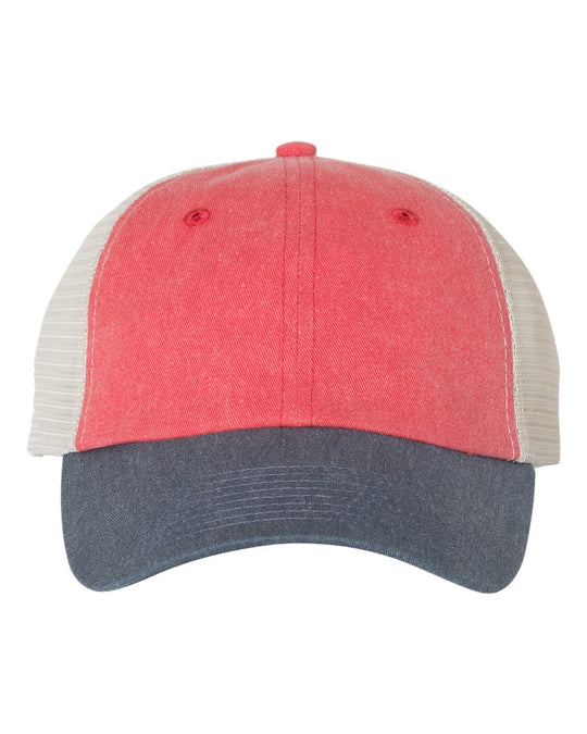 Sportsman Pigment-Dyed Trucker Cap, Adjustable, Texas Orange/Stone