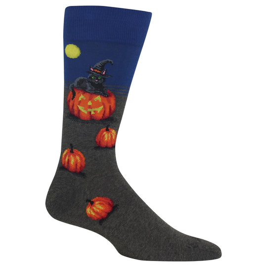 Hot Sox Mens Cat Witch Socks