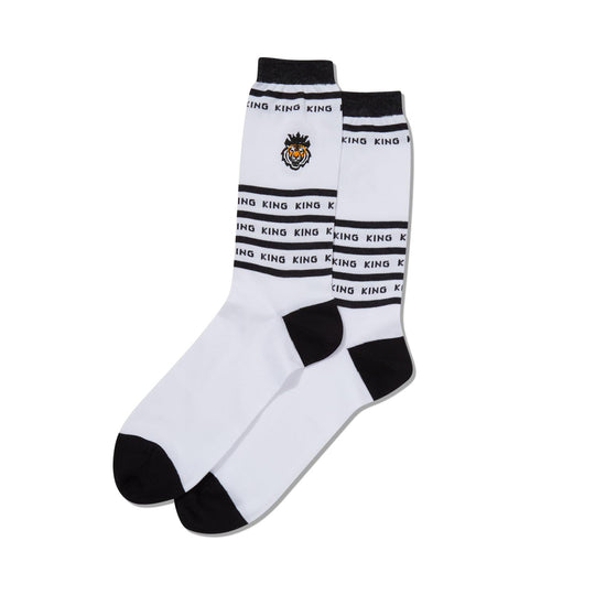 Hot Sox Mens King Tiger Embroidered Crew Socks