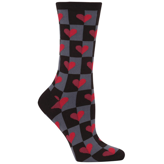 Hot Sox Womens Half Hearts Crew Socks