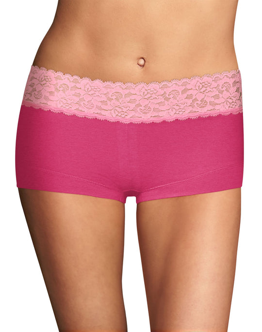 Maidenform Women`s Cotton Dream Boyshort with Lace