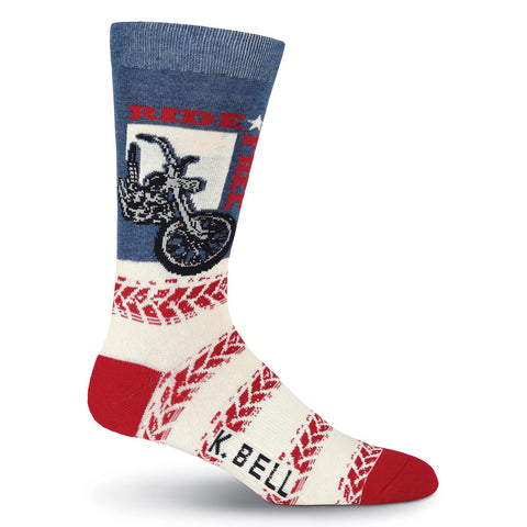 K. Bell Mens Ride Free Crew Socks