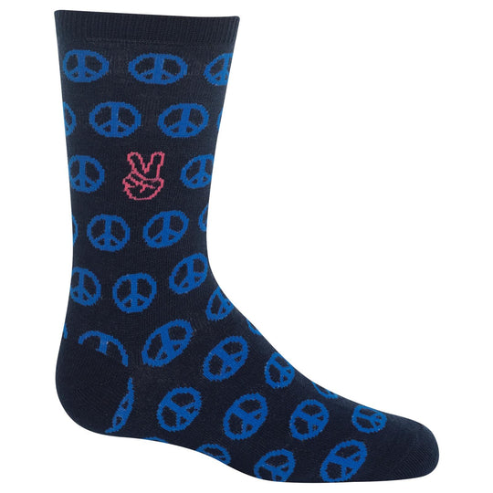 Hot Sox Kids Peace Signs Crew Socks