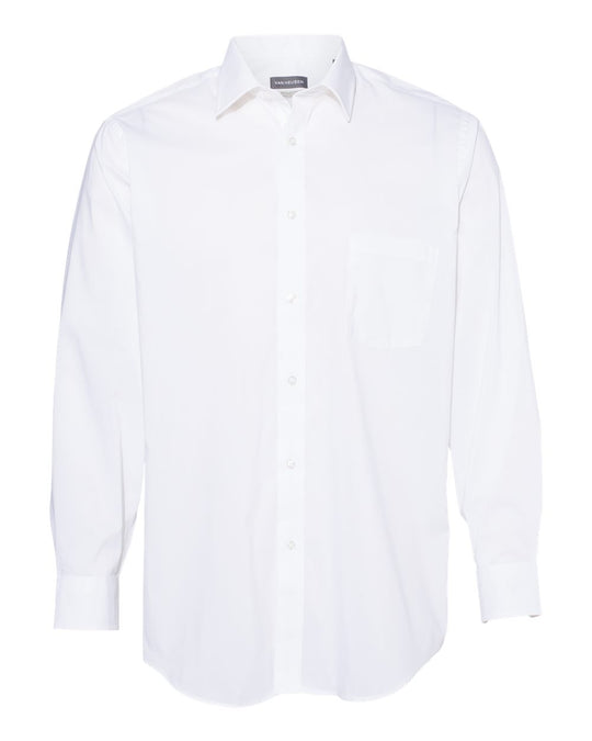 Van Heusen Mens Stretch Spread Collar Shirt, XL, White