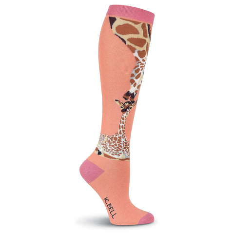 K. Bell Womens Kissing Giraffe Knee High Socks