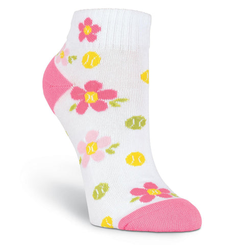 K. Bell Womens Floral Tennis Quarter Socks