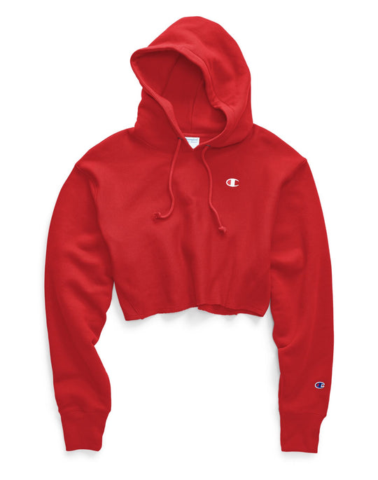 Champion Life Womens Reverse Weave Cropped Cut Off Pullover Hoodie