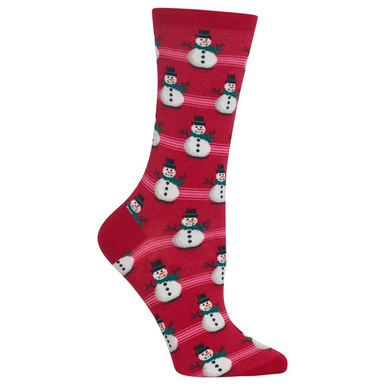 Hot Sox Womens Snowmen Crew Socks