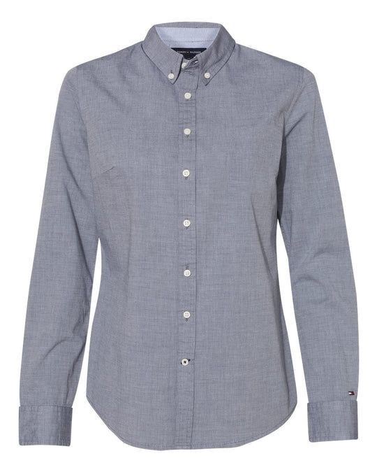 Tommy Hilfiger Womens Capote End-on-End Chambray Shirt - 13H4377