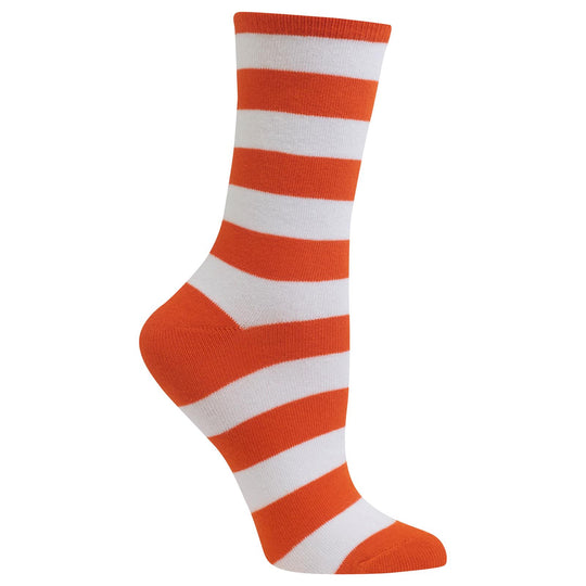 Hot Sox Womens College Rugby Stripe Crew Socks