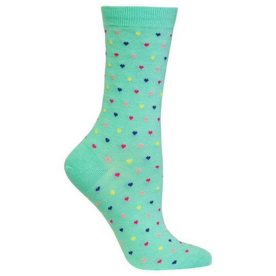 Hot Sox Womens Originals Pindot Hearts Trouser Sock