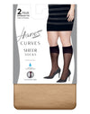 Hanes Womens Curves Sheer Socks 2-Pack