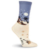 K. Bell Womens Beach Cat Crew Socks