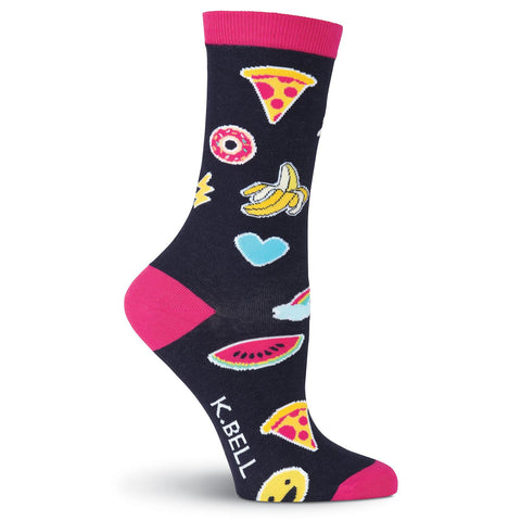 K. Bell Womens Fashion Badges Crew Socks