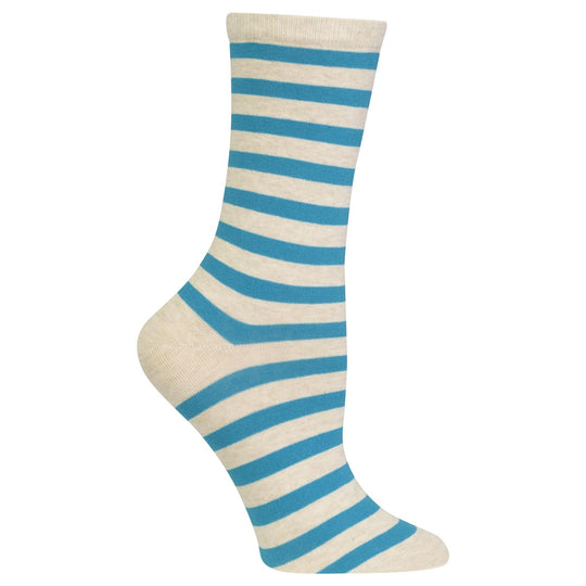 Hot Sox Womens St James Striped Crew Socks