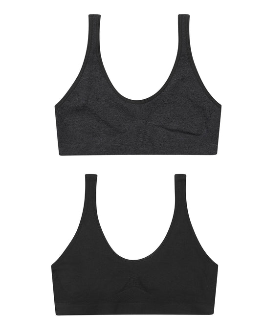Hanes Girls` Cozy Seamless 2-Pack Wirefree Bra