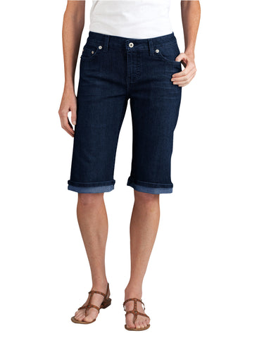 Dickies Womens Plus Size Slim Fit 13" Stretch Denim 5-Pocket Shorts