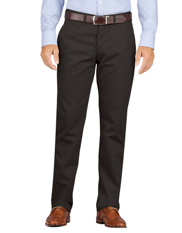 Dickies Mens KHAKI Slim Fit Tapered Leg Flat Front Pants