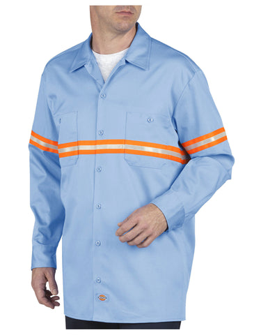 Dickies Mens Enhanced Visibility Long Sleeve Twill Work Shirt