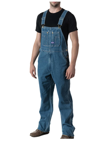 Walls Mens Big Smith® Stonewashed Denim Bib Overalls