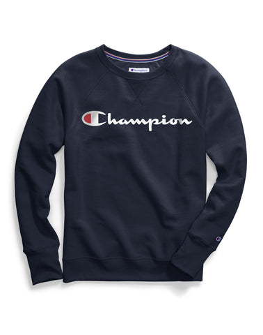 Champion Womens Plus Powerblend Fleece Boyfriend Crew