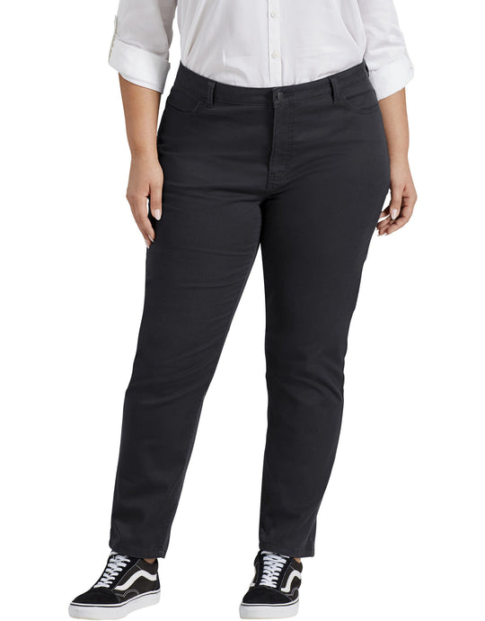 Dickies Womens Plus Size Perfect Shape Skinny Twill 4-Pocket Pants
