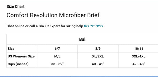 Bali Microfiber Solid Brief Panty