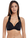 Freya Womens Macrame Underwire Banded Halter Bikini Top