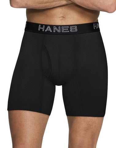 Hanes Ultimate Mens Comfort Flex Fit Ultra Lightweight Breathable Mesh Boxer Briefs Assorted 4-Pack
