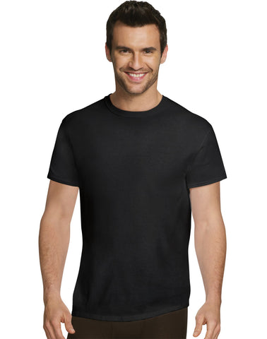 Hanes Ultimate Mens Comfort Fit Ultra Soft Cotton/Modal Undershirt Black/Grey 4-Pack