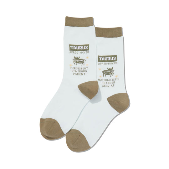 Hot Sox Womens Taurus Zodiac Crew Socks