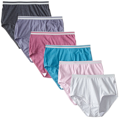 Fruit Of The Loom Womens Heather Brief Panty 6-Pack