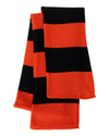 Sportsman Rugby-Striped Knit Scarf, One Size, White/Heather Grey