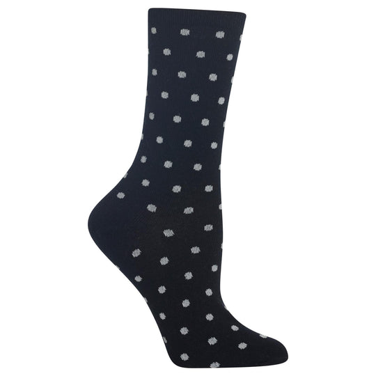 Hot Sox Womens Small Dot Crew Socks