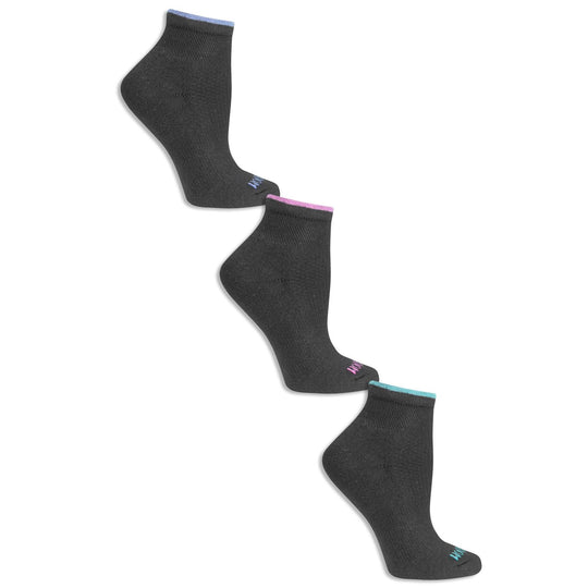 Fruit of the Loom Womens 3 Pair Breathable Cotton Ankle Socks
