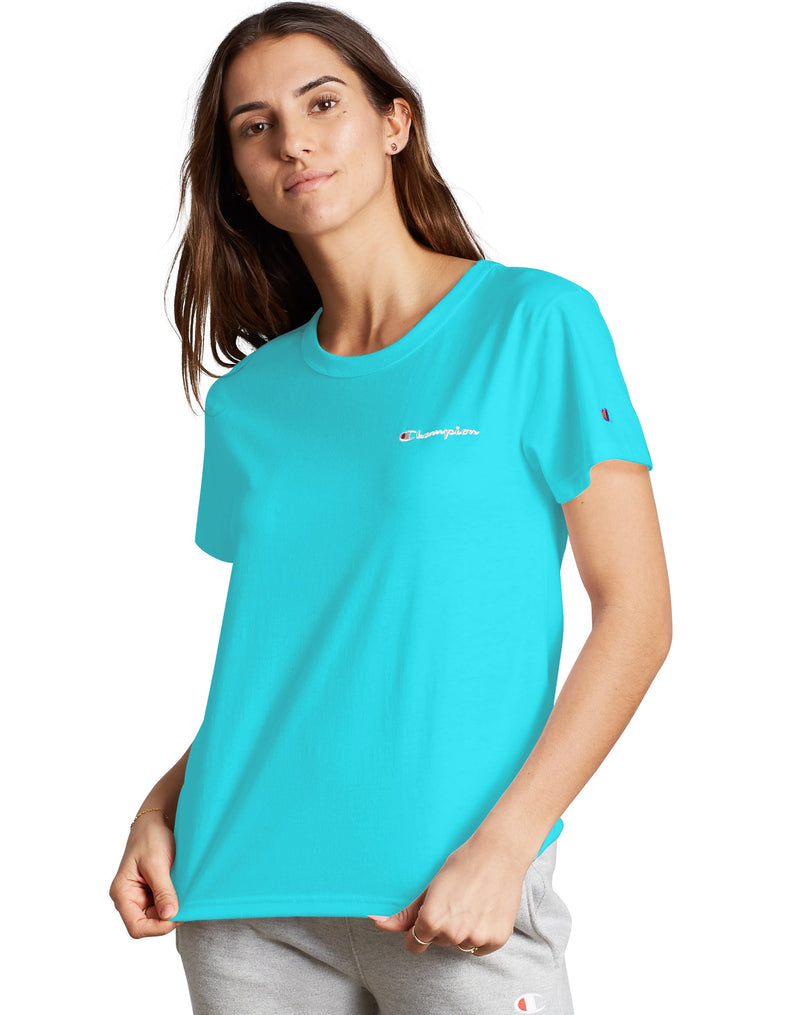 Champion Life Womens Boyfriend Tee, M, Blue Horizon