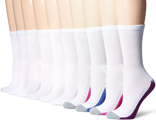 Fruit Of The Loom Womens 10 Pack Crew Socks