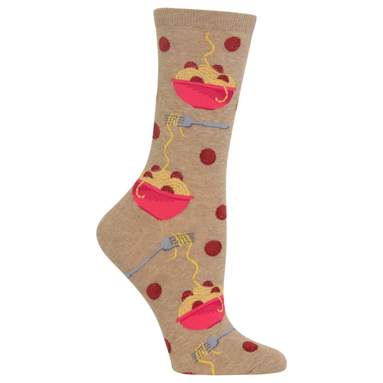 Hot Sox Womens Meatballs Crew Socks