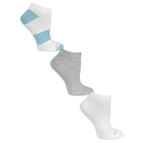 Fruit of the Loom Womens 3 Pair No Show Breathable Socks