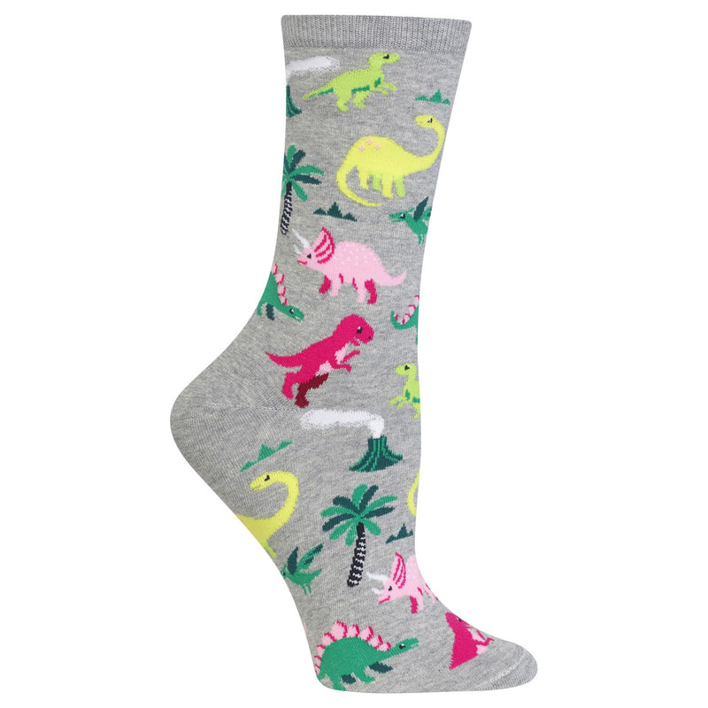 Hot Sox Womens Dinosaur Crew Socks