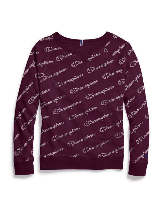Champion Womens Plus Heritage French Terry Print Crew
