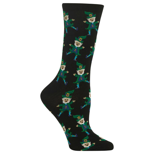 Hot Sox Womens Dancing Leprechaun Crew Socks