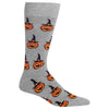 Hot Sox Mens Jack O Lantern Crew Socks